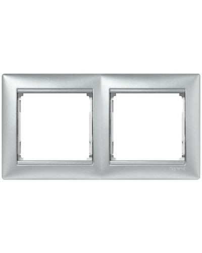 Рамка 2 поста горизонтальный монтаж алюминий Valena Legrand 770152 в Архангельске Аксессуары для кабель-канала Pintop.ru